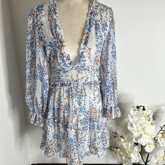 Beautiful Floral Print Women’s Dress Size M - Picture 3 of 10